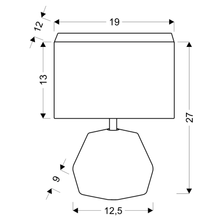 Abażurowa lampka stołowa na betonowej nodze 41-79923 z serii ANIMI - wymiary