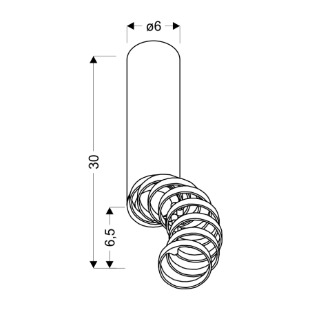 Tuba GU10 z ruchomymi pierścieniami 2282763 z serii TUBA - wymiary