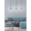 Lampa wisząca wąska niebieska z drewnem E27 LEDEA 50101258 z serii FARO 2
