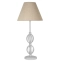 Biała lampka stołowa z kremowym abażurem 41-28907 z serii ROSETTE