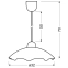 Lampa wisząca z kloszem z giętego szkła, do kuchni 31-63024 z serii DAMA - wymiary