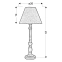 FOLCLORE 6 LAMPA GABINETOWA H-57 1X60W E27 LEN - wymiary