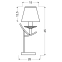 Nietypowa, srebrna lampka na szafkę nocną 41-84609 z serii VALENCIA - wymiary