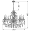 Duża lampa wisząca świecznik z kryształkami 38-97579 z serii AURORA - wymiary