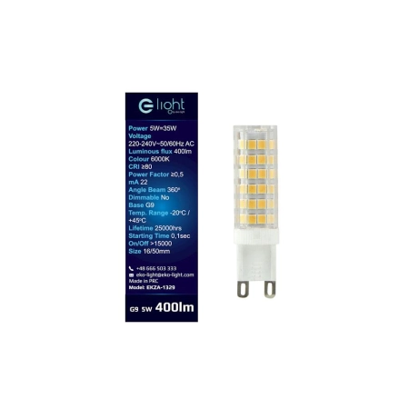 Żarówka LED gwint G9 barwa zimna 6000K 3,5W EKO-LIGHT EKZA1329 2