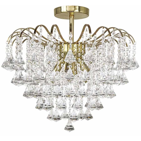 Złota lampa sufitowa z kryształkami do salonu 5193/4 z serii BELWEDER
