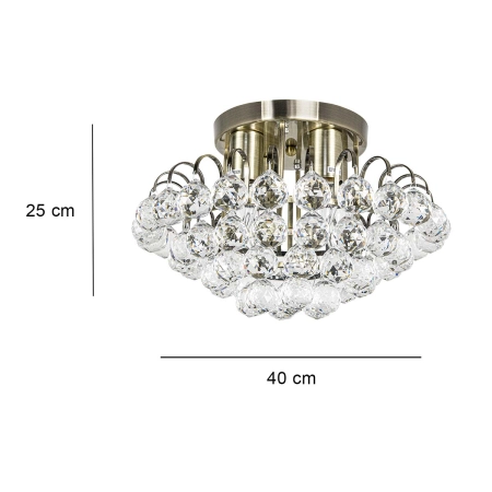 Elegancka lampa kryształowa 6773/4 21QG z serii MONACO - wymiary