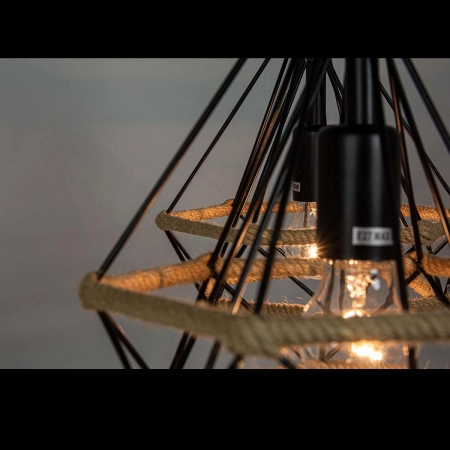 Podwójna lampa wisząca ze sznurkiem 8803/2 ZWIS - 06 z serii PIRAMIDA 4