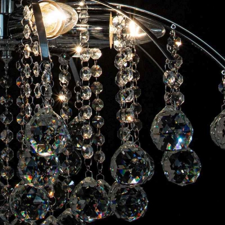 Lampa sufitowa w chromie, z kryształami 6247/6 8C z serii MONTE CARLO 3