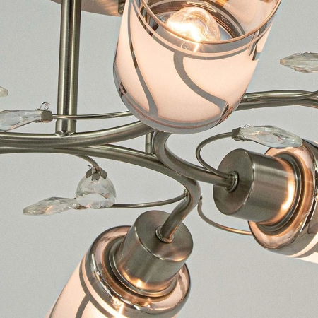 Lampa szklana z białymi matowymi kloszami 8267/6 19BT z serii GRACJA 4