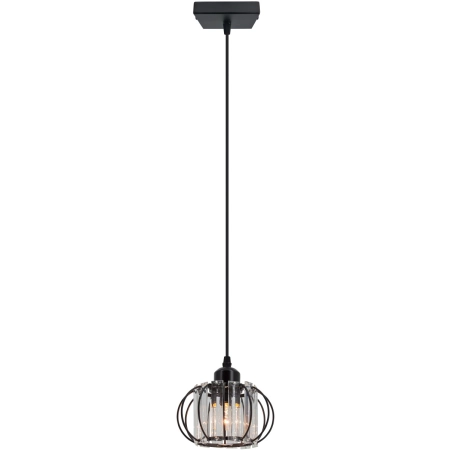 Czarna lampa wisząca z dekoracyjnym kloszem 8221/1 BL z serii ACRI