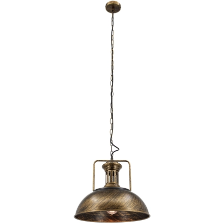 Czarno-złota, industrialna lampa wisząca 7897/1 BL TR z serii LOFT