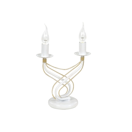 Biało złota lampka stołowa na dwie żarówki 171/LN2 z serii TORI