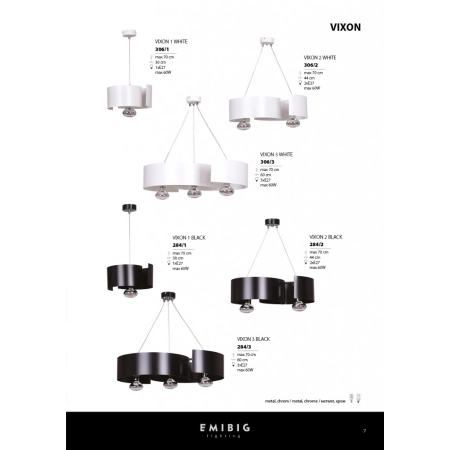 Nietuzinkowa, biała lampa wisząca do kuchni 306/1 z serii VIXON - 5