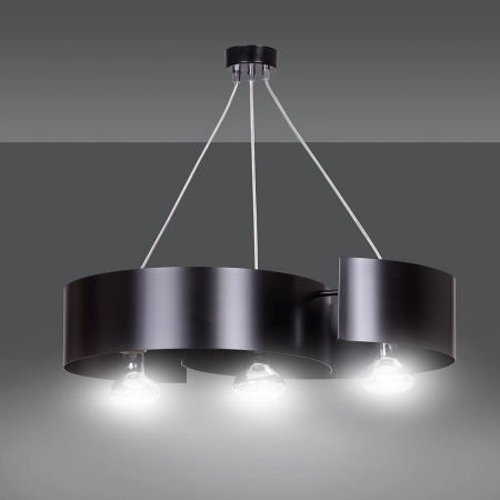 Stylowa, czarna lampa wisząca w stylu loftowym 284/3 z serii VIXON - 2