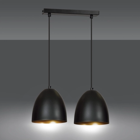 Podwójna lampa wisząca w kolorze czarno-złotym 410/2 z serii LENOX - 2