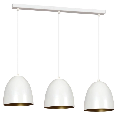 Biało-złota lampa wisząca idealna nad stół w jadalni 411/3 serii LENOX