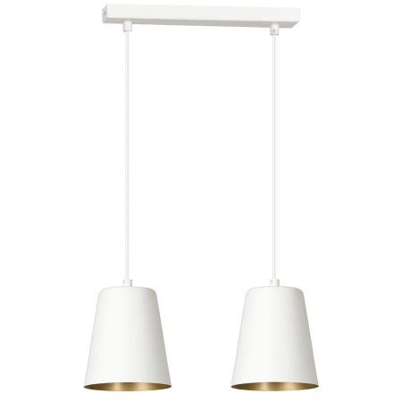 Podwójna lampa wisząca w kolorze białym i złotym 414/2 z serii MILAGRO