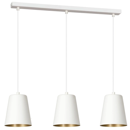 Biała lampa wisząca idealna nad stół w jadalni 414/3 z serii MILAGRO