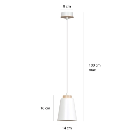 Pojedyncza biała lampa wisząca z dużym gwintem 443/1 z serii BOLERO - 5