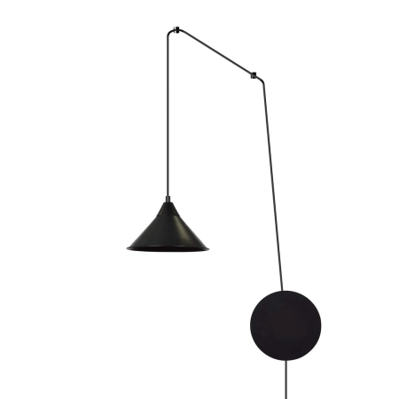 Podwieszana lampa ścienna w kolorze czarnym 160/1 z serii ABRAMO
