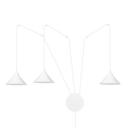 Trójramienna lampa ścienna z długimi przewodami 159/3 z serii ABRAMO
