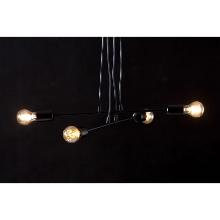 Czarna lampa w stylu loftowym na cztery żarówki 696/4 z serii MULTIPO - 4