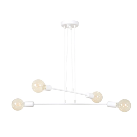 Biała lampa wisząca w stylu industrialnym 697/4 z serii MULTIPO