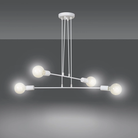 Biała lampa wisząca w stylu industrialnym 697/4 z serii MULTIPO - 2