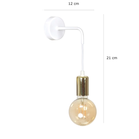 Biało-złota lampa ścienna na dekoracyjną żarówkę 786/K1 z serii VESIO - 3