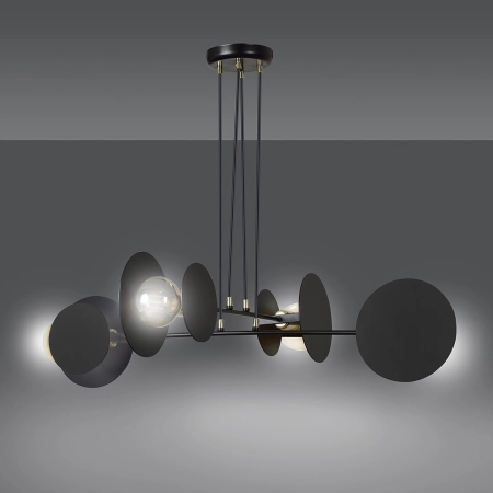 Czarna lampa wisząca ze stylowymi kloszami 792/4 z serii IDEA - 2