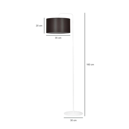 Klasyczna, biała lampa podłogowa z abażurem 574/1 z serii TRAPO - 2