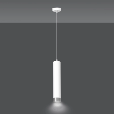 Biała pasująca do każdego wnętrza lampa wisząca 641/1 z serii KIBO - 3