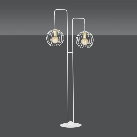 Gustowna biała lampa podłogowa na dwie żarówki 145/LP2 z serii ALBIO - 4