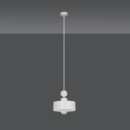 Biała tradycyjna lampa wisząca z ozdobnym elementem 583/1 serii TUNISO - 2
