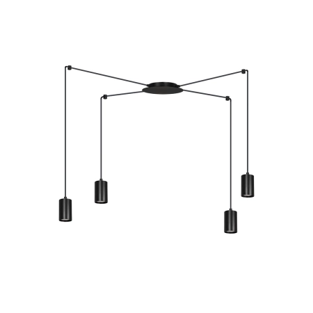Czarna lampa wisząca w stylu industrialnym 524/4 z serii TRAKER
