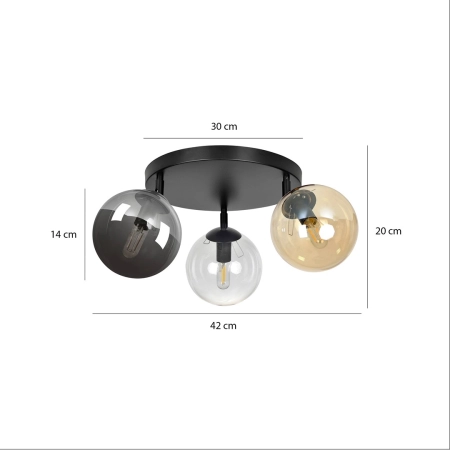 Lampa sufitowa z okrągłą podsufitką i kloszami 779/3APREM z serii TOFI - 8