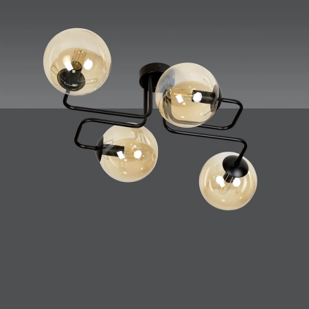 Stylowa lampa sufitowa z czterema miodowymi kloszami 833/4 serii BRENDI - 2