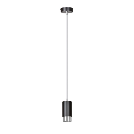 Czarna lampa w kształcie tuby ze srebrnymi dodatkami 816/1 serii FUMIKO