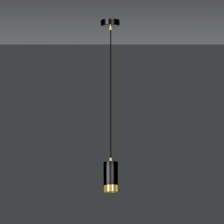 Pojedyncza lampa wisząca ze złotym zdobieniem 817/1 z serii FUMIKO - 2