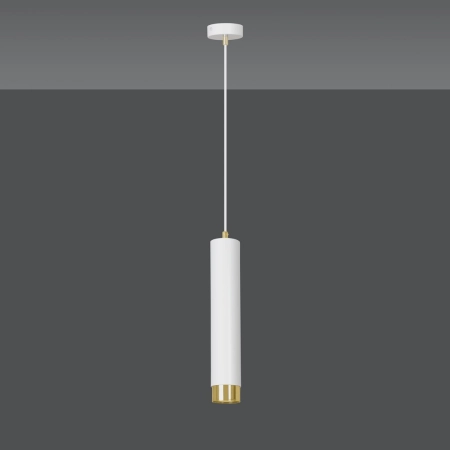 Lampa wisząca w kolorze białym ze złotym elementem 642/1 z serii KIBO - 2