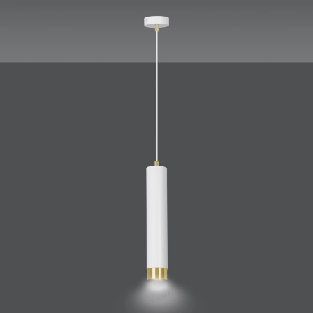 Lampa wisząca w kolorze białym ze złotym elementem 642/1 z serii KIBO - 3