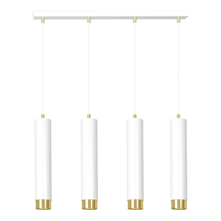 Białe lampy wiszące na listwie idealne do salonu 642/4 z serii KIBO