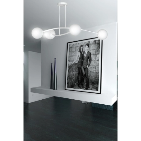 Biała, minimalistyczna lampa sufitowa do salonu 1025/4 z serii HALLDOR - 4