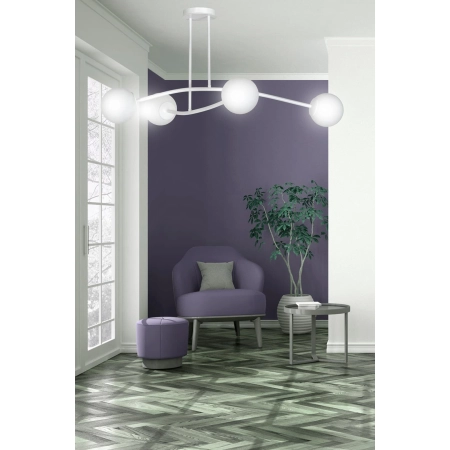 Biała, minimalistyczna lampa sufitowa do salonu 1025/4 z serii HALLDOR - 6