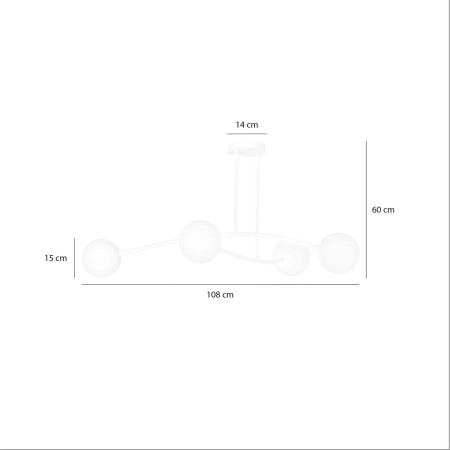 Biała, minimalistyczna lampa sufitowa do salonu 1025/4 z serii HALLDOR - 9