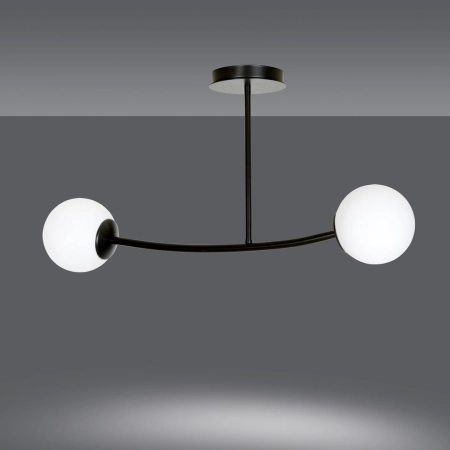 Dwupunktowa, czarno-biała lampa sufitowa 1024/2 z serii HALLDOR - 2