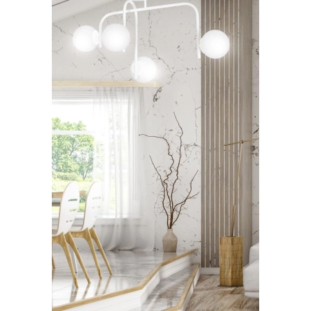 Biała, nowoczesna lampa sufitowa do sypialni 1031/4B z serii KALF - 6