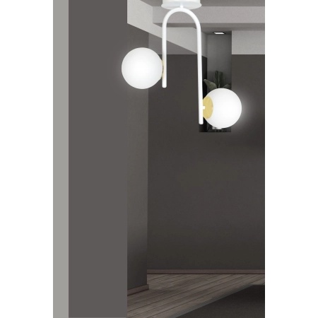 Biało-złota, minimalistyczna lampa sufitowa 1033/2 z serii RAGNAR - 6