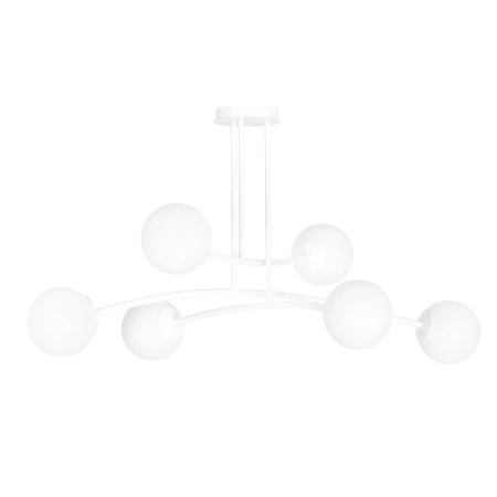Biała, molekularna lampa sufitowa do salonu 1025/6 z serii HALLDOR